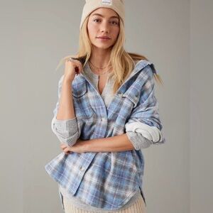 AE Oversized Plaid Fleece & Love Shacket